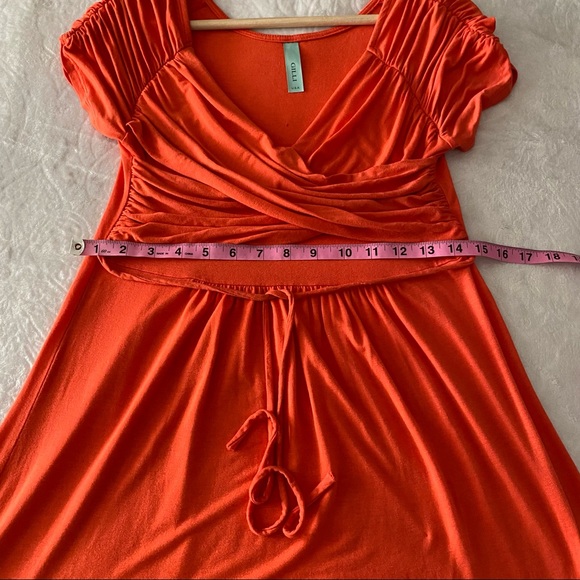 Stretchy Coral Mini Dress - Picture 7 of 11